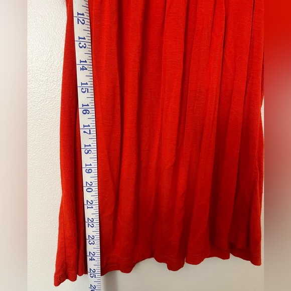 FOSSIL Red Orange Flowy Short Sleeve Top - Picture 4 of 4